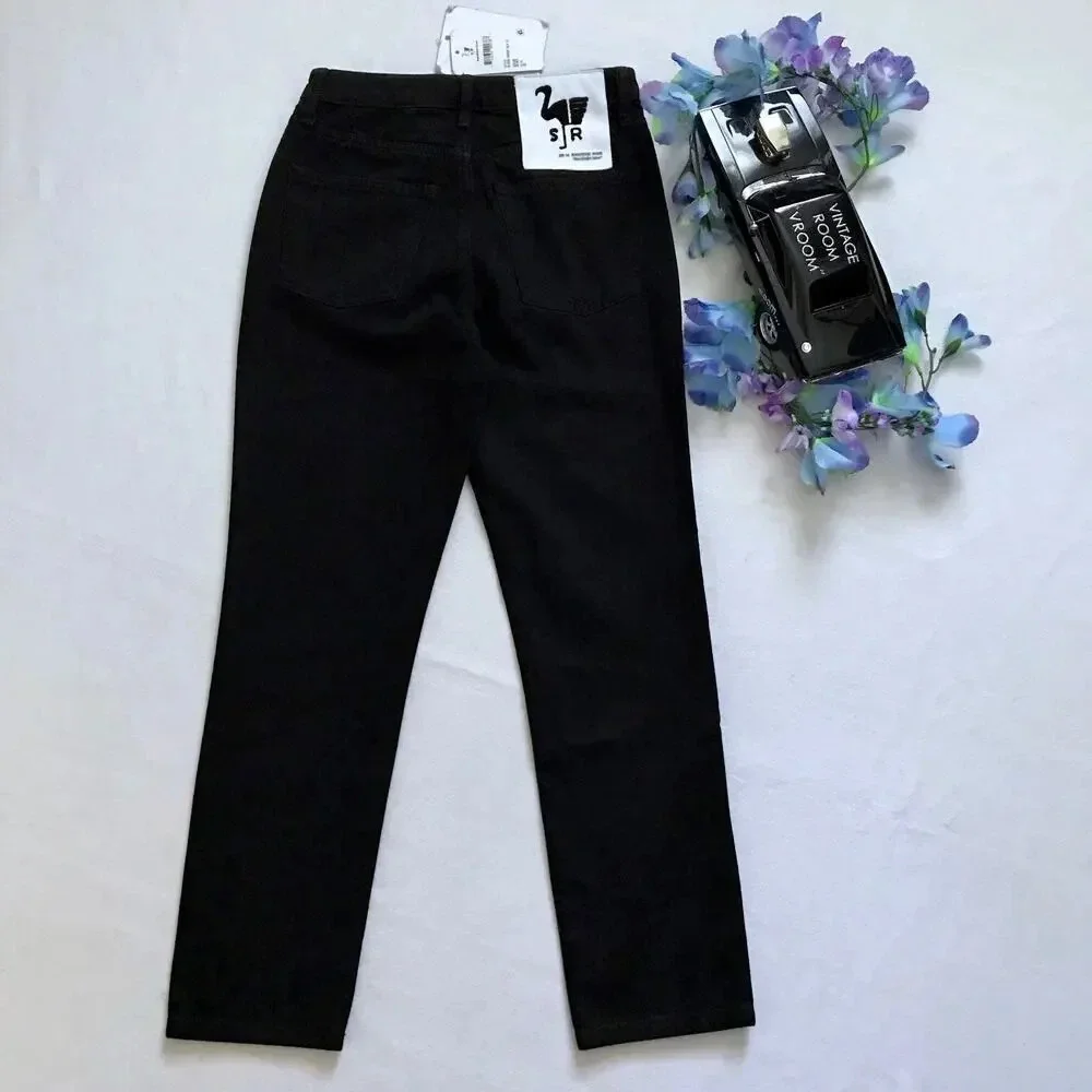 Free People Sandrine Rose NWT Black Mid Rise Ankle Jeans Women 25